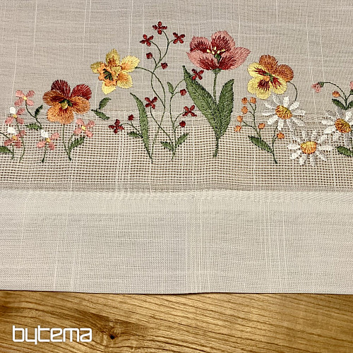 Nappe et châle brodés FLEURS DU JARDIN