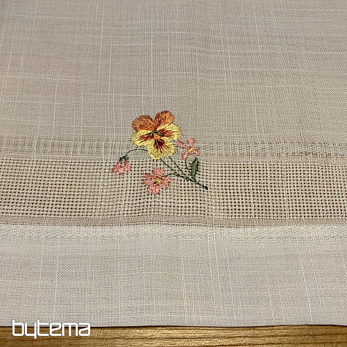 Nappe et châle brodés FLEURS DU JARDIN