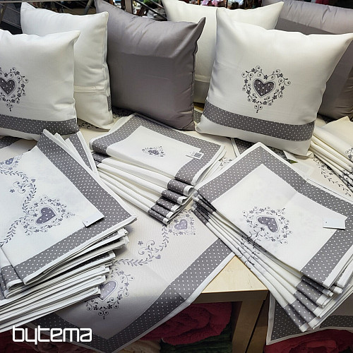 Nappe et écharpe brodées SDRCE GRIS