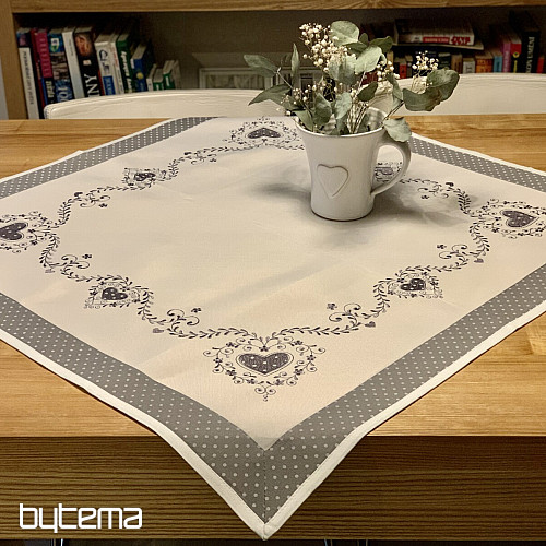 Nappe et écharpe brodées SDRCE GRIS