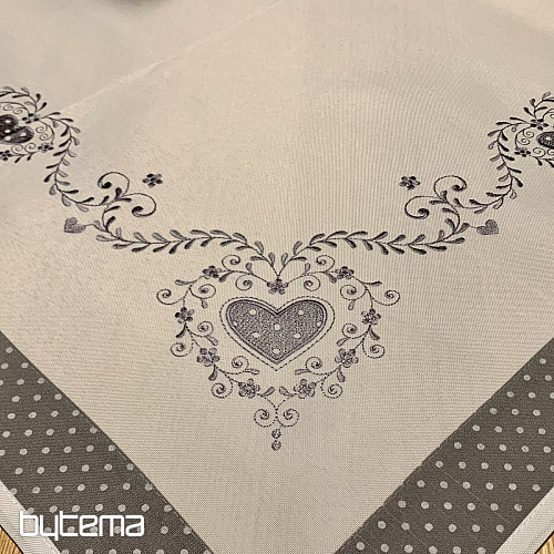 Nappe et écharpe brodées SDRCE GRIS