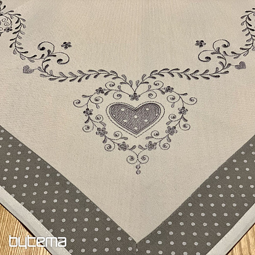 Nappe et écharpe brodées SDRCE GRIS