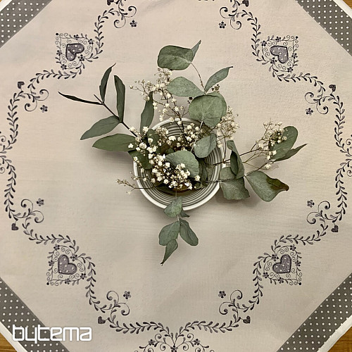 Nappe et écharpe brodées SDRCE GRIS