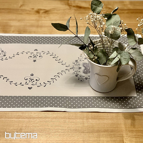 Nappe et écharpe brodées SDRCE GRIS