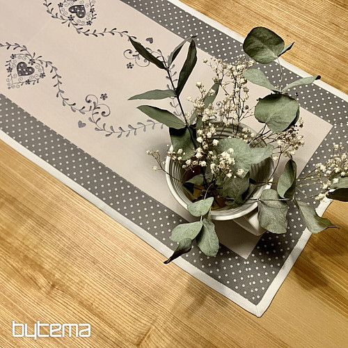 Nappe et écharpe brodées SDRCE GRIS