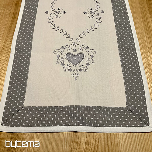 Nappe et écharpe brodées SDRCE GRIS