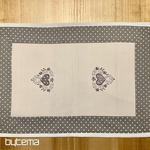 Set de table brodé SDRCE GRIS