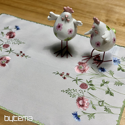Nappe et châle brodés FLEURS DES PRÉS