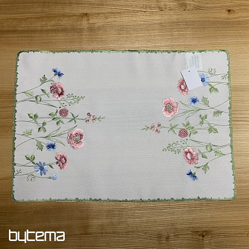 Nappe et châle brodés FLEURS DES PRÉS