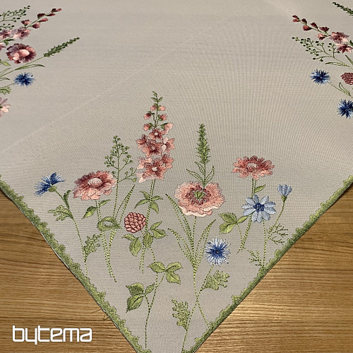 Nappe et châle brodés FLEURS DES PRÉS
