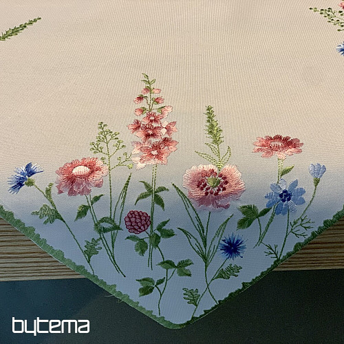 Nappe et châle brodés FLEURS DES PRÉS