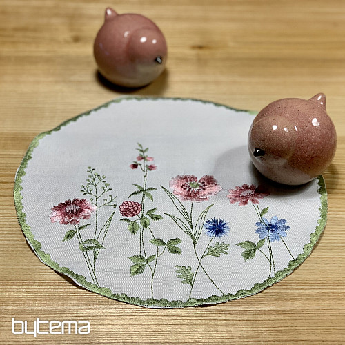 Nappe et châle brodés FLEURS DES PRÉS