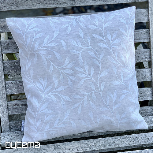 Housse de coussin déco FEUILLES beige - double face