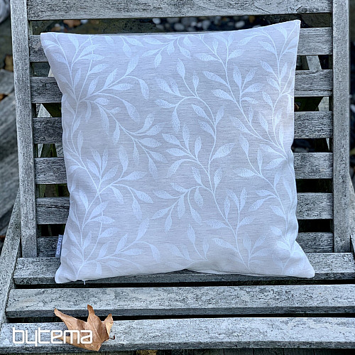 Housse de coussin déco FEUILLES beige - double face