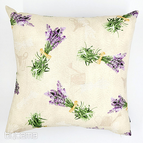 Taie d&#39;oreiller décorative BOUQUET DE LAVANDE CRÈME