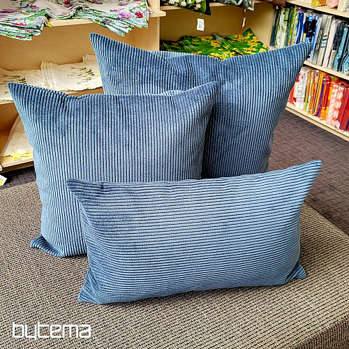 Housse de coussin déco DARVEN GRIS BLEU