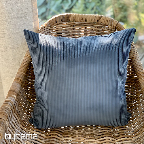 Housse de coussin déco DARVEN GRIS BLEU