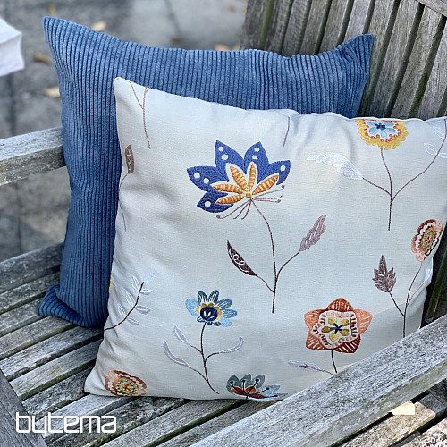 Housse de coussin déco DARVEN GRIS BLEU