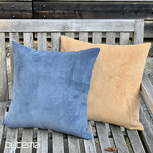 Housse de coussin déco DARVEN GRIS BLEU