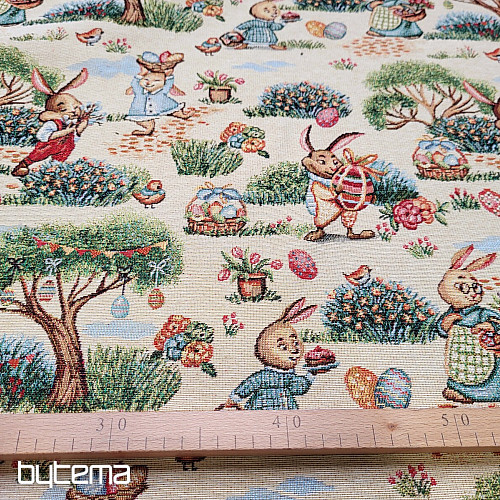 Tissu de tapisserie BUNIES IN THE PARK