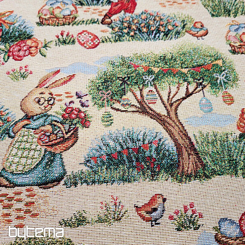 Tissu de tapisserie BUNIES IN THE PARK