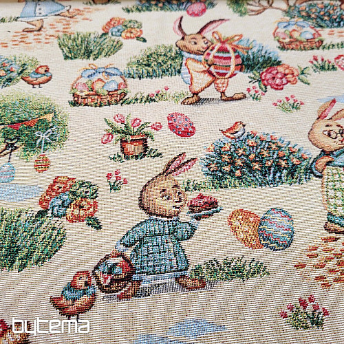 Tissu de tapisserie BUNIES IN THE PARK