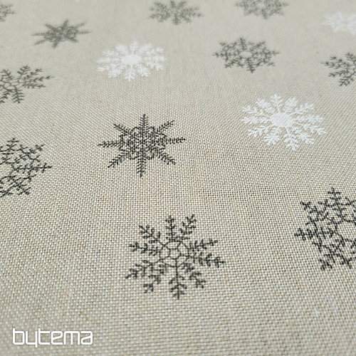 Tissu décoratif FLAKES GRIS BLANC