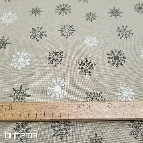 Tissu décoratif FLAKES GRIS BLANC