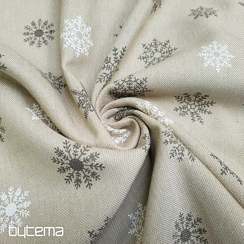 Tissu décoratif FLAKES GRIS BLANC