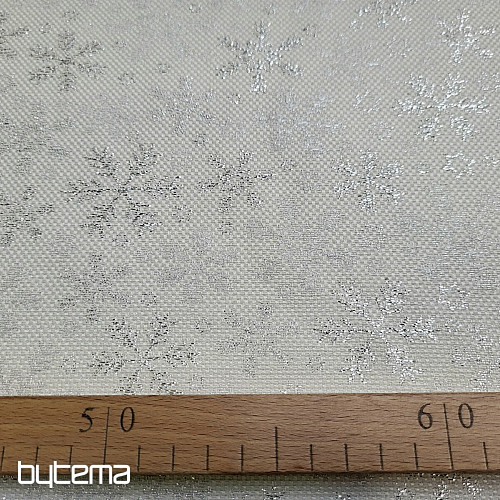 Tissu décoratif FLOCONS D'ARGENT
