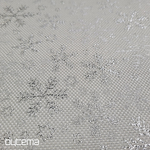 Tissu décoratif FLOCONS D'ARGENT