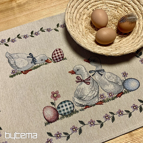 Nappe et écharpe tapisserie HUSIČKA ZELENÉ KÁRO