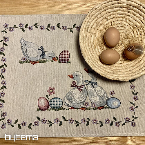 Nappe et écharpe tapisserie HUSIČKA ZELENÉ KÁRO