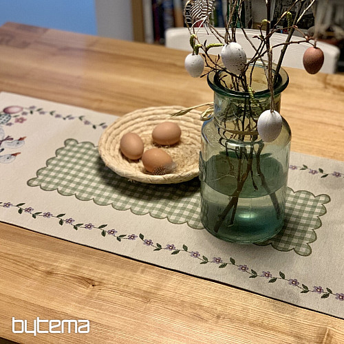Nappe et écharpe tapisserie HUSIČKA ZELENÉ KÁRO
