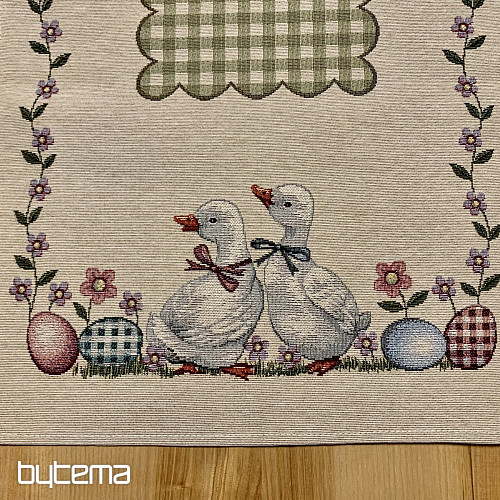 Nappe et écharpe tapisserie HUSIČKA ZELENÉ KÁRO