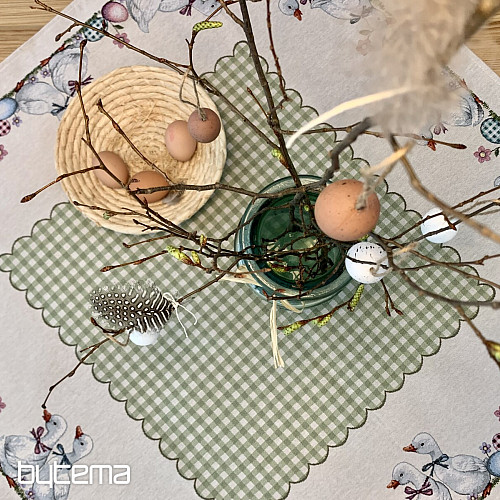 Nappe et écharpe tapisserie HUSIČKA ZELENÉ KÁRO