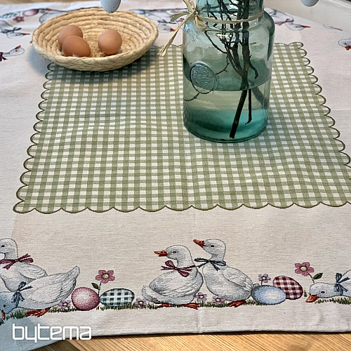 Nappe et écharpe tapisserie HUSIČKA ZELENÉ KÁRO