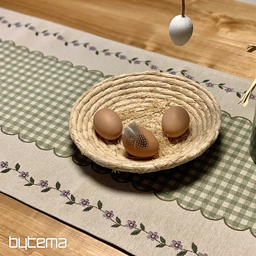 Nappe et écharpe tapisserie HUSIČKA ZELENÉ KÁRO
