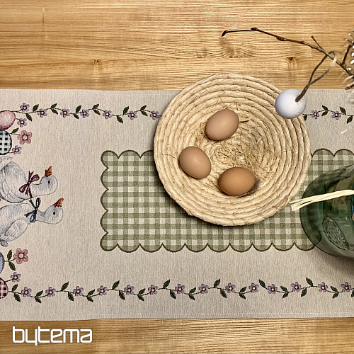 Nappe et écharpe tapisserie HUSIČKA ZELENÉ KÁRO