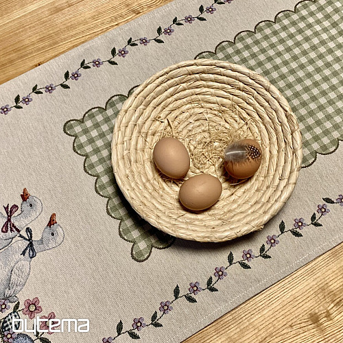 Nappe et écharpe tapisserie HUSIČKA ZELENÉ KÁRO