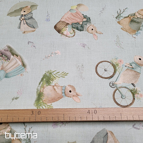 Tissu décoratif LAPIN DE PÂQUES