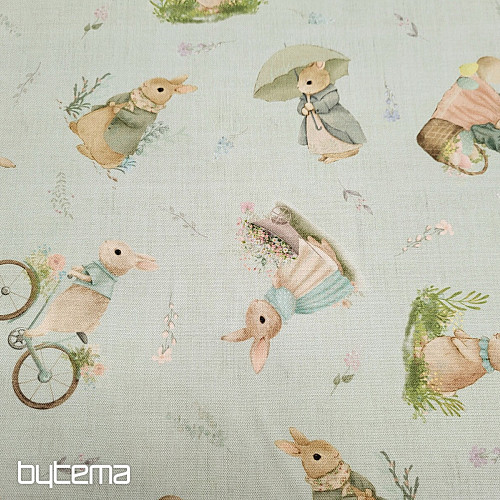 Tissu décoratif LAPIN DE PÂQUES