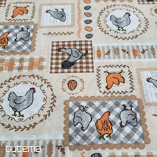 Tissu déco POULE