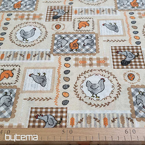 Tissu déco POULE