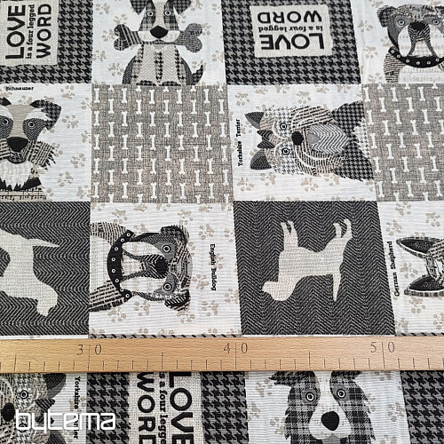 Tissu décoratif MONDE DE CHIEN
