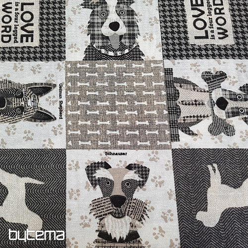 Tissu décoratif MONDE DE CHIEN