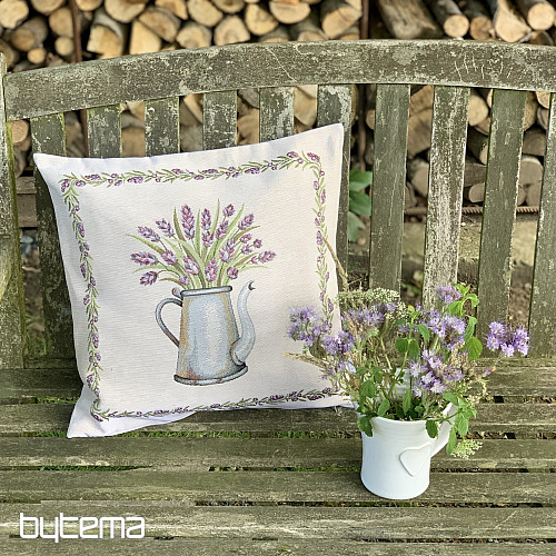 Housse de coussin tapisserie LAVANDE EN POT