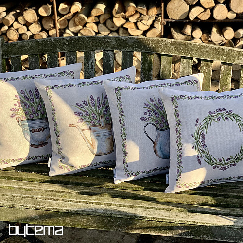 Housse de coussin tapisserie LAVANDE EN POT