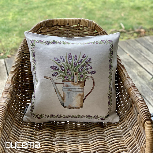 Housse de coussin tapisserie LAVANDE EN POT II