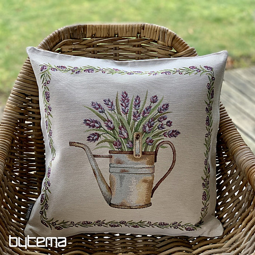 Housse de coussin tapisserie LAVANDE EN POT II